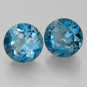  ct natürliche blauer Topas-Edelsteine, Rundschliff, VVS