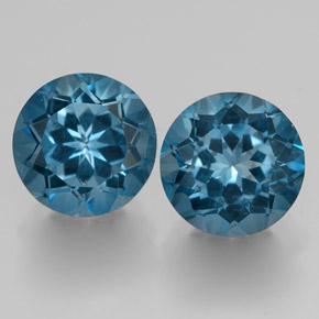  ct natürliche blauer Topas-Edelsteine, Rundschliff, VVS