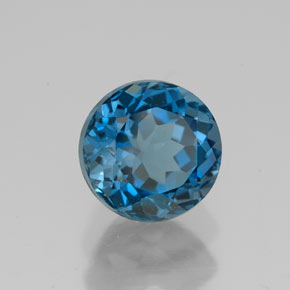 3,00 ctw natürlicher blauer Topas, Rundschliff, VVS