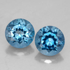  ct natürliche blauer Topas-Edelsteine, Rundschliff, VVS