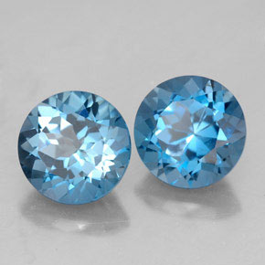  ct natürliche blauer Topas-Edelsteine, Rundschliff, VVS