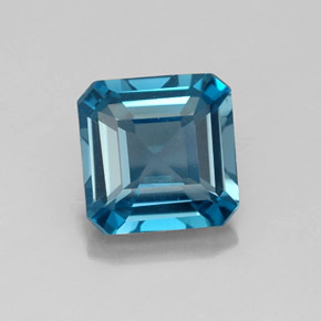 2,00 ctw natürlicher blauer Topas, Smaragdschliff, VVS