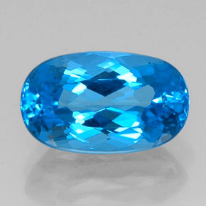 9,66 ctw natürlicher blauer Topas, Oval Schliff, IF