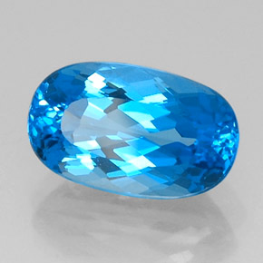 9,66 ctw natürlicher blauer Topas, Oval Schliff, IF