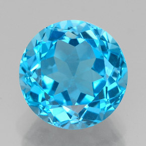 3,55 ctw natürlicher blauer Topas, Rundschliff, VVS