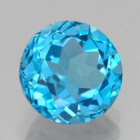 3,55 ctw natürlicher blauer Topas, Rundschliff, VVS
