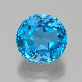 3,90 ctw natürlicher blauer Topas, Rundschliff, VVS