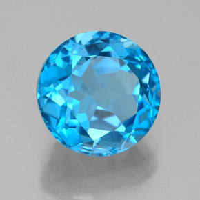 3,90 ctw natürlicher blauer Topas, Rundschliff, VVS