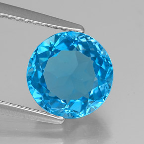 2,90 ctw natürlicher blauer Topas, Rundschliff, VVS