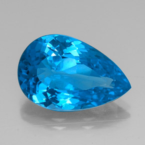 9,25 ctw natürlicher blauer Topas, Birnenform, VVS