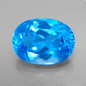 11,54 ctw natürlicher blauer Topas, Oval Schliff, VS