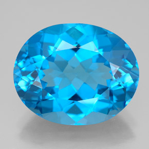 12,69 ctw natürlicher blauer Topas, Oval Schliff, VVS