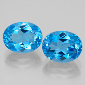  ct natürliche blauer Topas-Edelsteine, Oval Schliff, VVS-VS