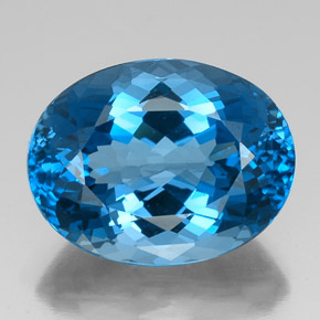 43,70 ctw natürlicher blauer Topas, Oval Schliff, VVS