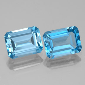 4.01 ct natürliche Swiss Blue Topas-Edelsteine, Smaragdschliff, VS
