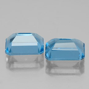 4.01 ct natürliche Swiss Blue Topas-Edelsteine, Smaragdschliff, VS