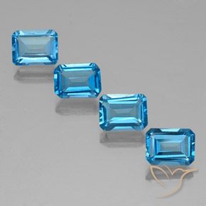 8.08 ct natürliche Swiss Blue Topas-Edelsteine, Smaragdschliff, VVS-VS