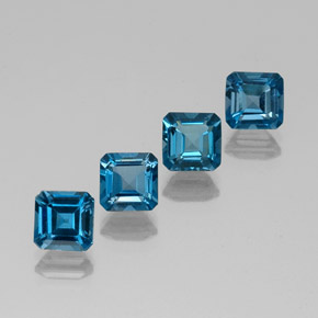  ct natürliche blauer Topas-Edelsteine, Smaragdschliff, VVS-VS