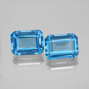  ct natürliche blauer Topas-Edelsteine, Smaragdschliff, VS