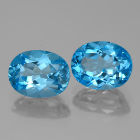 4,85 ct natürliche blauer Topas-Edelsteine, Oval Schliff, VVS-VS