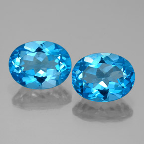  ct natürliche blauer Topas-Edelsteine, Oval Schliff, VVS-VS