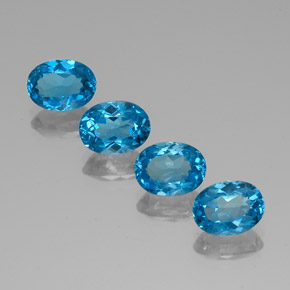 6,84 ct natürliche blauer Topas-Edelsteine, Oval Schliff, VVS-VS