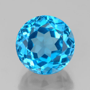 3,86 ctw natürlicher blauer Topas, Rundschliff, VVS