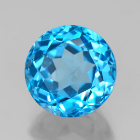 3,86 ctw natürlicher blauer Topas, Rundschliff, VVS
