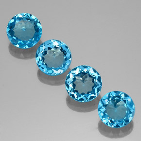  ct natürliche blauer Topas-Edelsteine, Rundschliff, VVS-VS