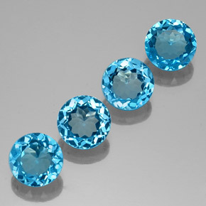  ct natürliche blauer Topas-Edelsteine, Rundschliff, VVS-VS