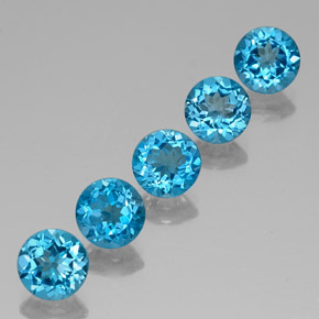  ct natürliche Schweizer Blau Topas-Edelsteine, Rundschliff, VVS-VS