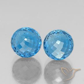 12.66 ct natürliche Swiss Blue Topas-Edelsteine, Kugel / Ball, VS