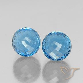 11.95 ct natürliche Swiss Blue Topas-Edelsteine, Kugel / Ball, VS