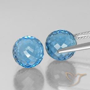 11.95 ct natürliche Swiss Blue Topas-Edelsteine, Kugel / Ball, VS