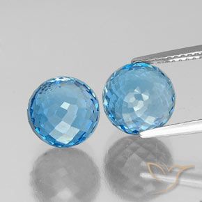 12.13ctw Natürlicher Swiss Blue Topas, Kugel / Ball, VVS-VS