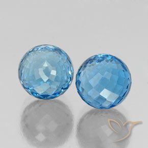 13.29 ct natürliche Swiss Blue Topas-Edelsteine, Kugel / Ball, VVS-VS