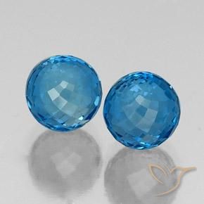 9.58 ct natürliche Swiss Blue Topas-Edelsteine, Kugel / Ball, VVS-VS