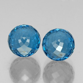 11,06 ctw natürlicher blauer Topas, Sphäre / Kugel, VVS-VS