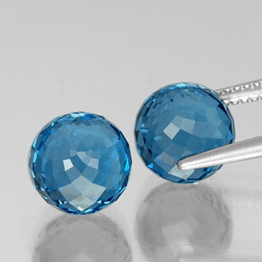 11,06 ctw natürlicher blauer Topas, Sphäre / Kugel, VVS-VS