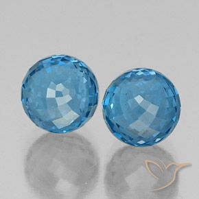 10.41 ct natürliche Swiss Blue Topas-Edelsteine, Kugel / Ball, VS