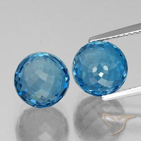 10.88ctw Natürlicher Swiss Blue Topas, Kugel / Ball, VS