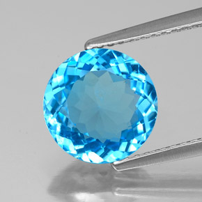 2,89 ctw natürlicher blauer Topas, Rundschliff, SI