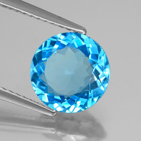 2,89 ctw natürlicher blauer Topas, Rundschliff, SI