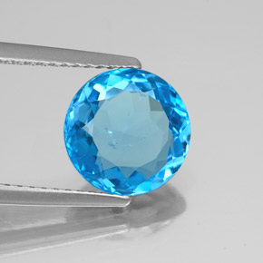 3,09 ctw natürlicher blauer Topas, Rundschliff, SI