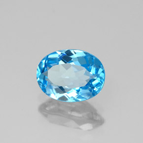1,62 ctw natürlicher blauer Topas, Oval Schliff, VS