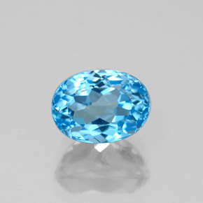 2,18 ctw natürlicher blauer Topas, Oval Schliff, VVS