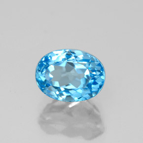 2,18 ctw natürlicher blauer Topas, Oval Schliff, VVS