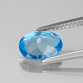 1,64 ctw natürlicher blauer Topas, Oval Schliff, VS