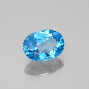 1,52 ctw natürlicher blauer Topas, Oval Schliff, VVS-VS