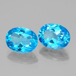  ct natürliche blauer Topas-Edelsteine, Oval Schliff, VVS-VS